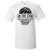 White 100% Cotton Tee - In The Gym Hoops Logo